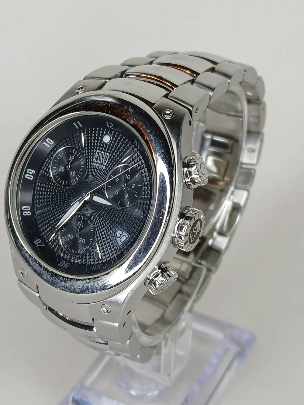 ​ESQ Movado E5262 Chronograph Swiss Quartz Men's All Stainless Steel Watch